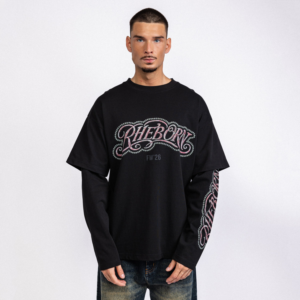 Key Logo Double Layer Longsleeve Black
