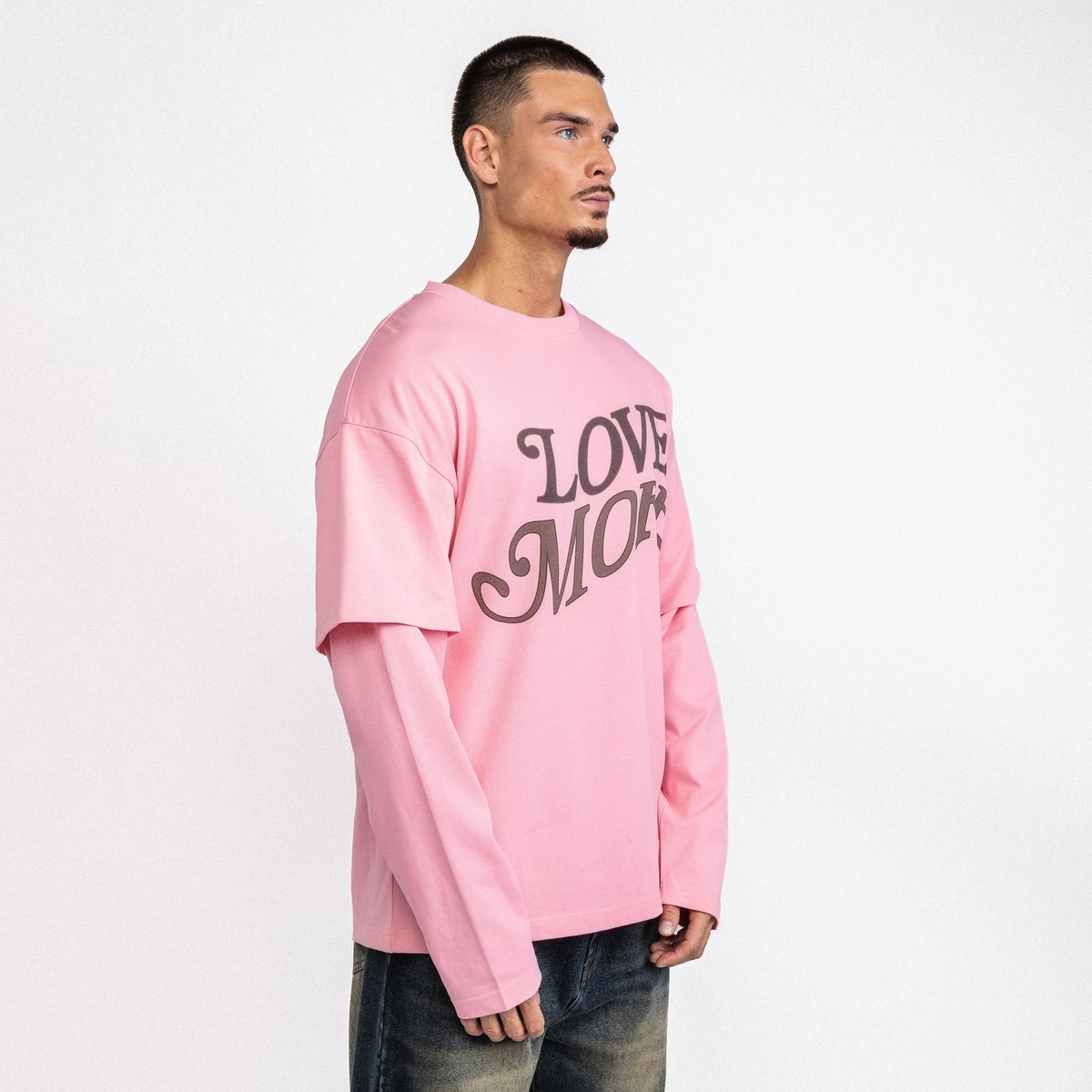 Love More Double Layer Longsleeve Pink