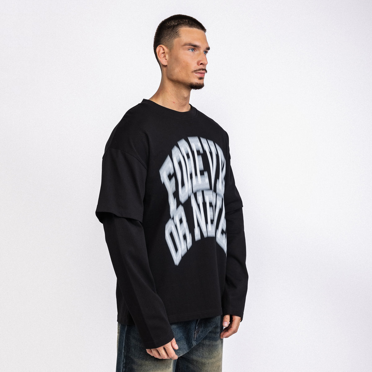 Forever Or Never Double Layer Longsleeve Black