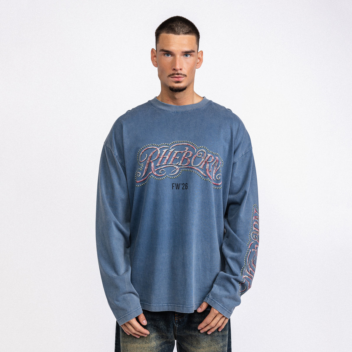 Key Logo Longsleeve Vintage Washed Blue (PRE ORDER)