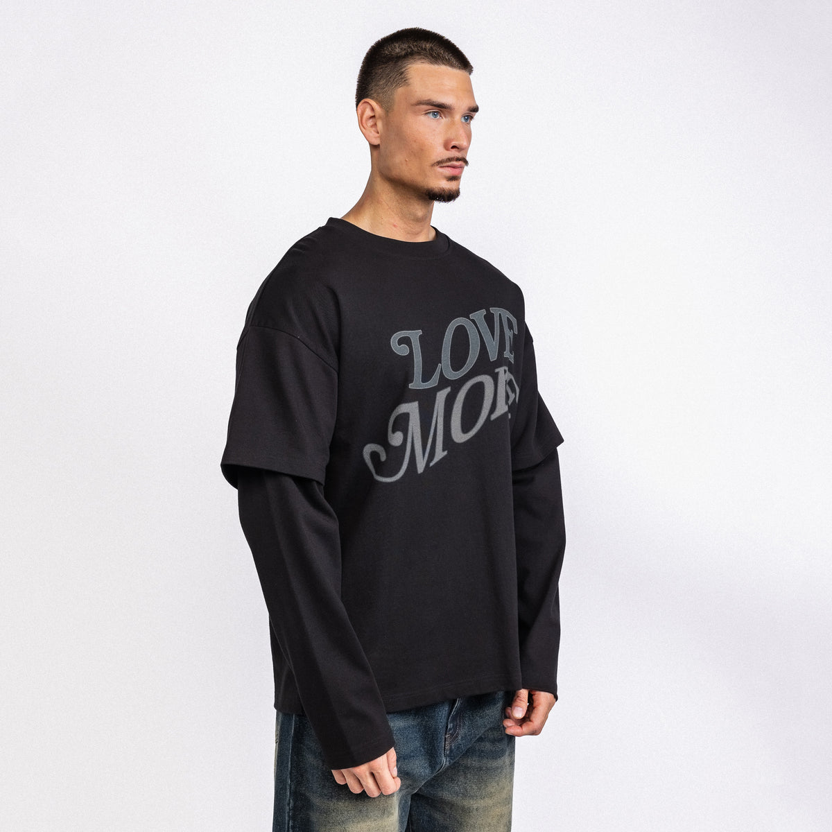 Love More Double Layer Longsleeve Black (PRE ORDER)