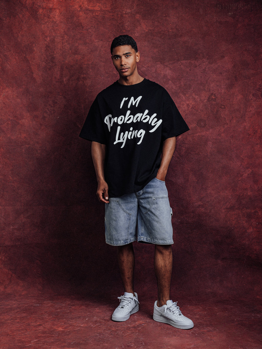I'm Probably Lying Tee Black