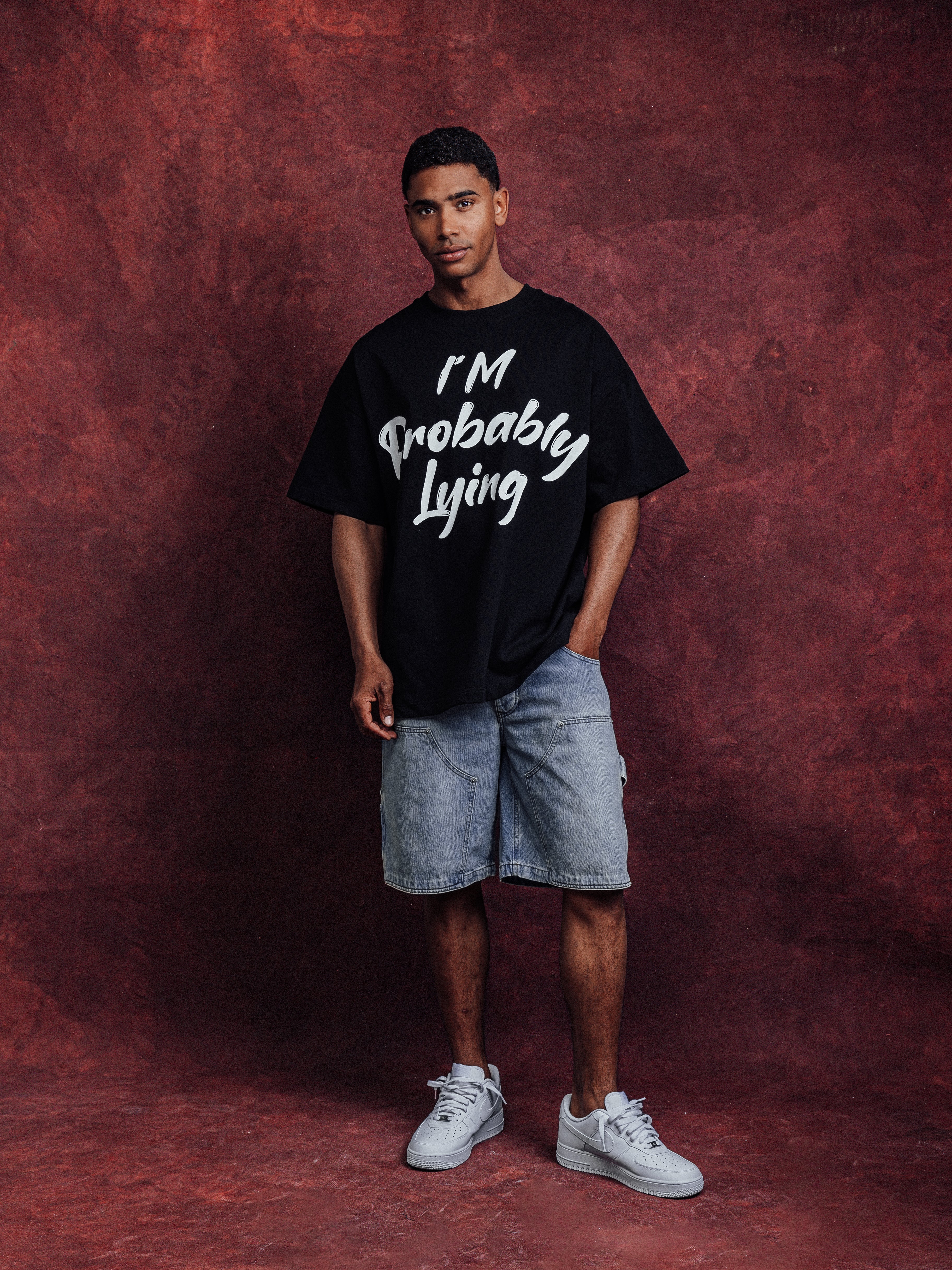 I'm Probably Lying Tee Black