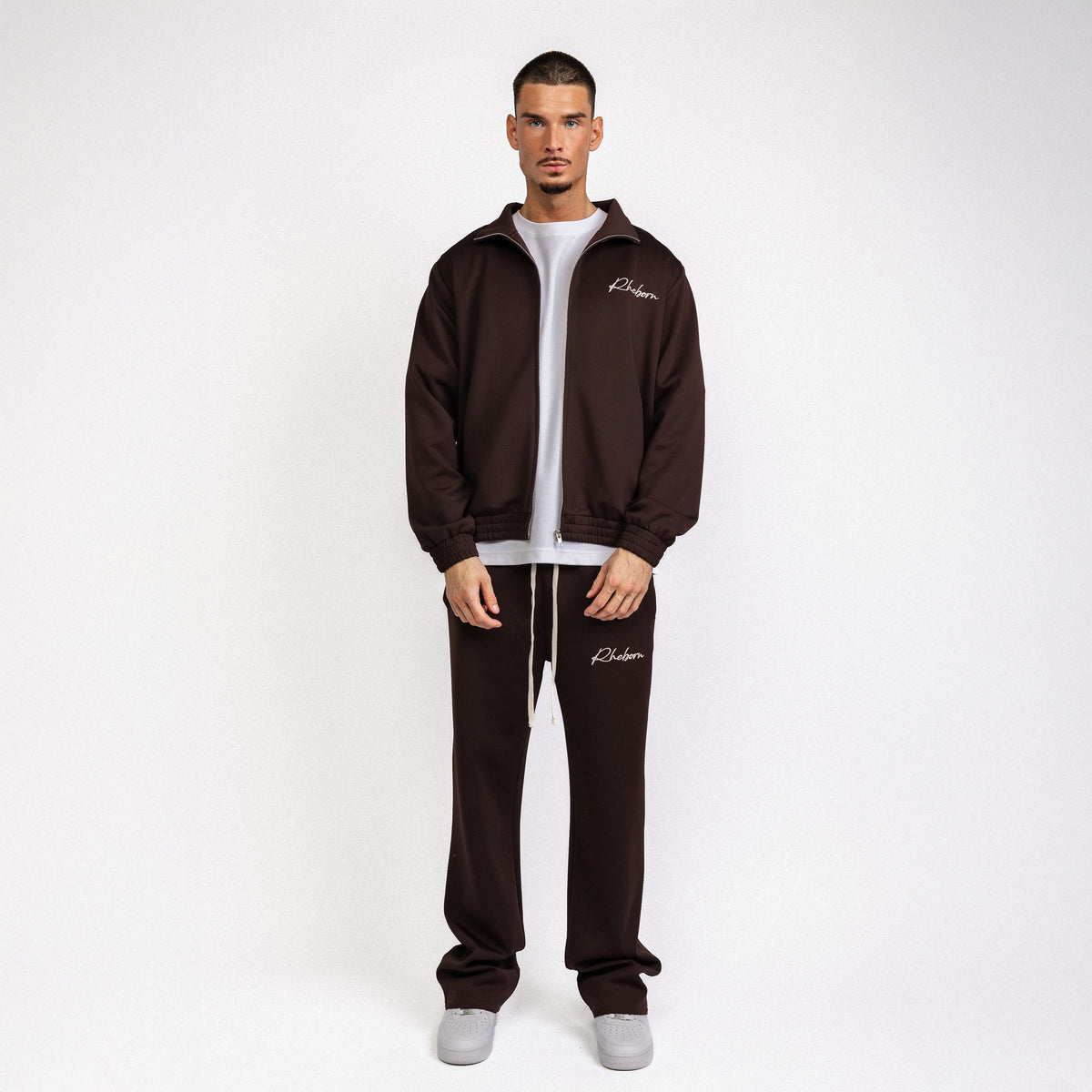 Handwritten Logo Tracksuit Chocolate Brown