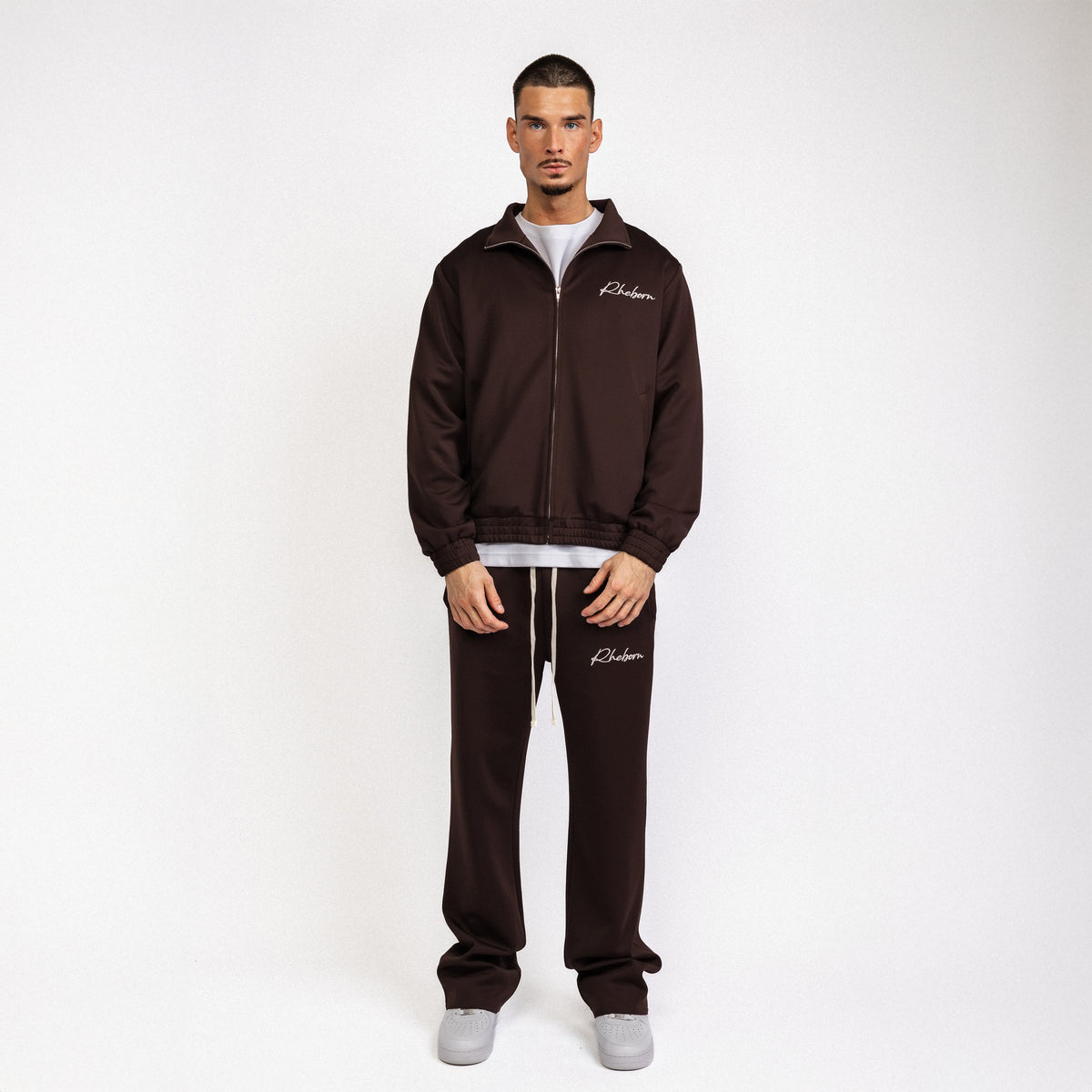 Handwritten Logo Tracksuit Chocolate Brown