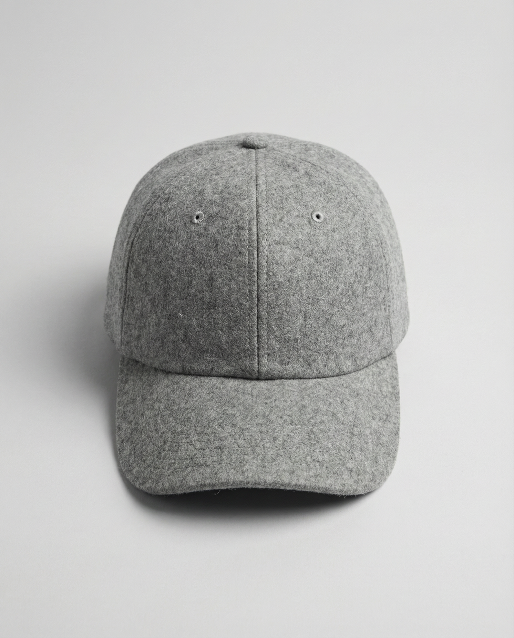 Handwritten logo wool baseball cap in grey