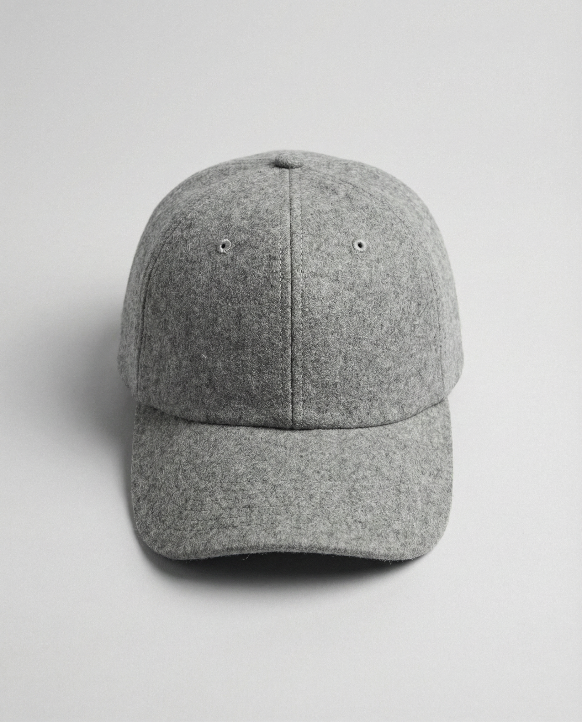 Handwritten logo wool baseball cap in grey