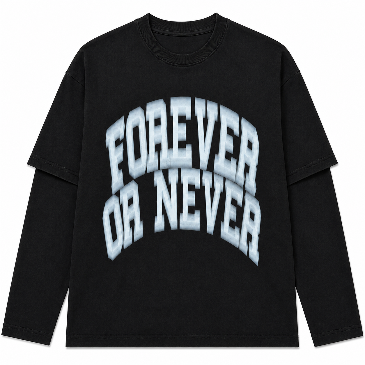 Forever Or Never Double Layer Longsleeve Black (PRE ORDER)