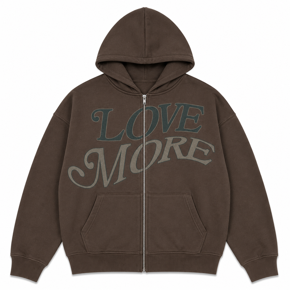 Love More Zip-Up Hoodie Dark Brown(PRE ORDER)