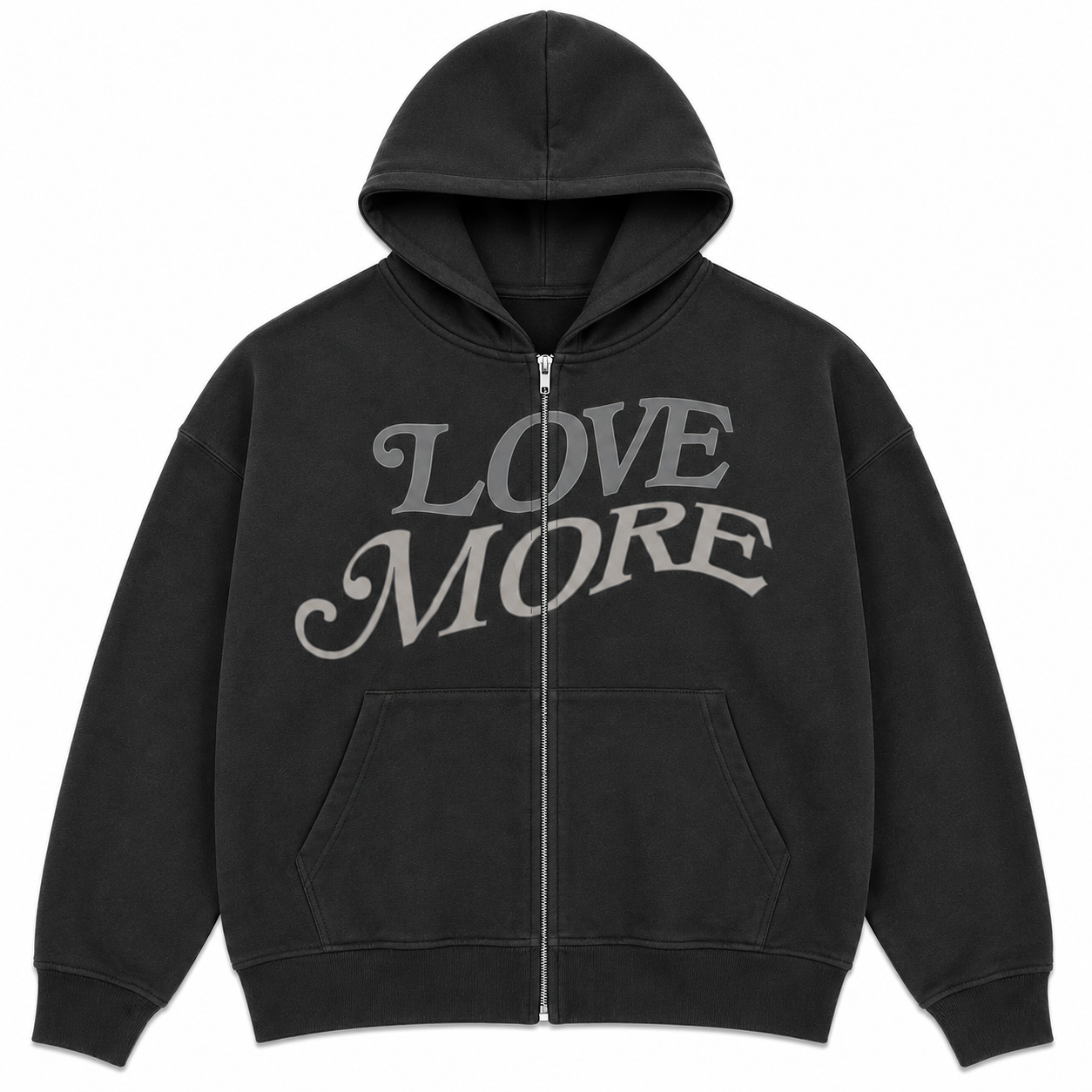Love More Zip-Up Hoodie Black (PRE ORDER)