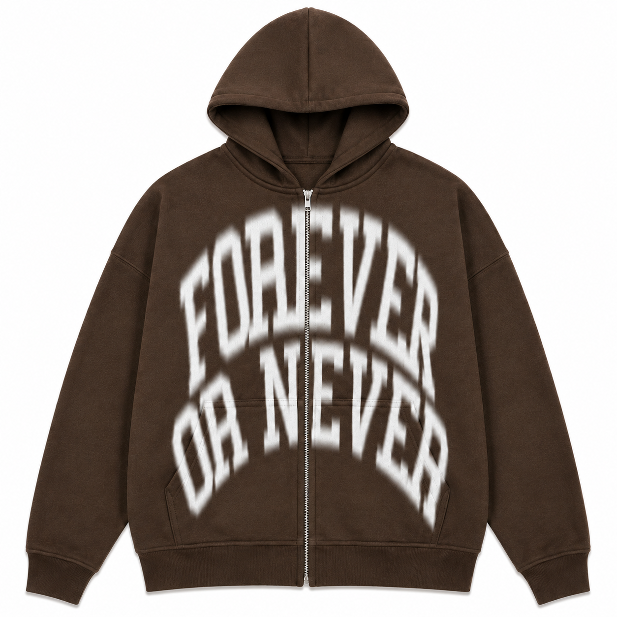 Blurry Forever Or Never Zip-Up Dark Brown (PRE ORDER)