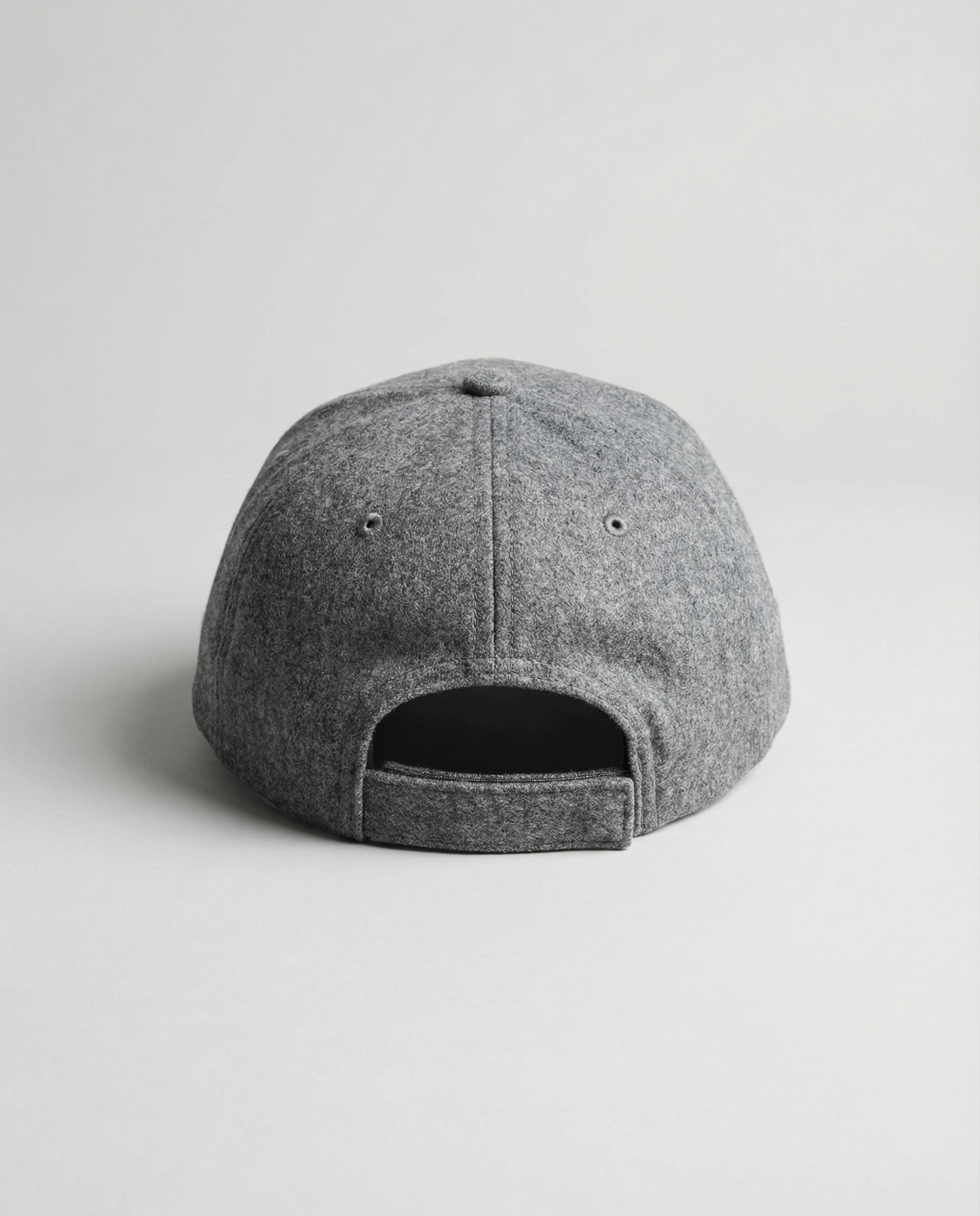 Handwritten logo wool baseball cap in grey