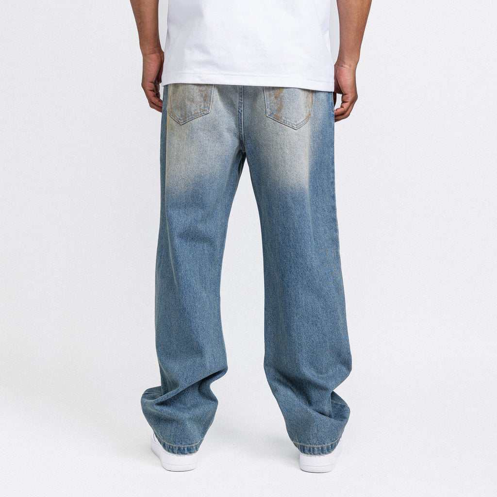 Dirty Washed Straight Leg Jeans