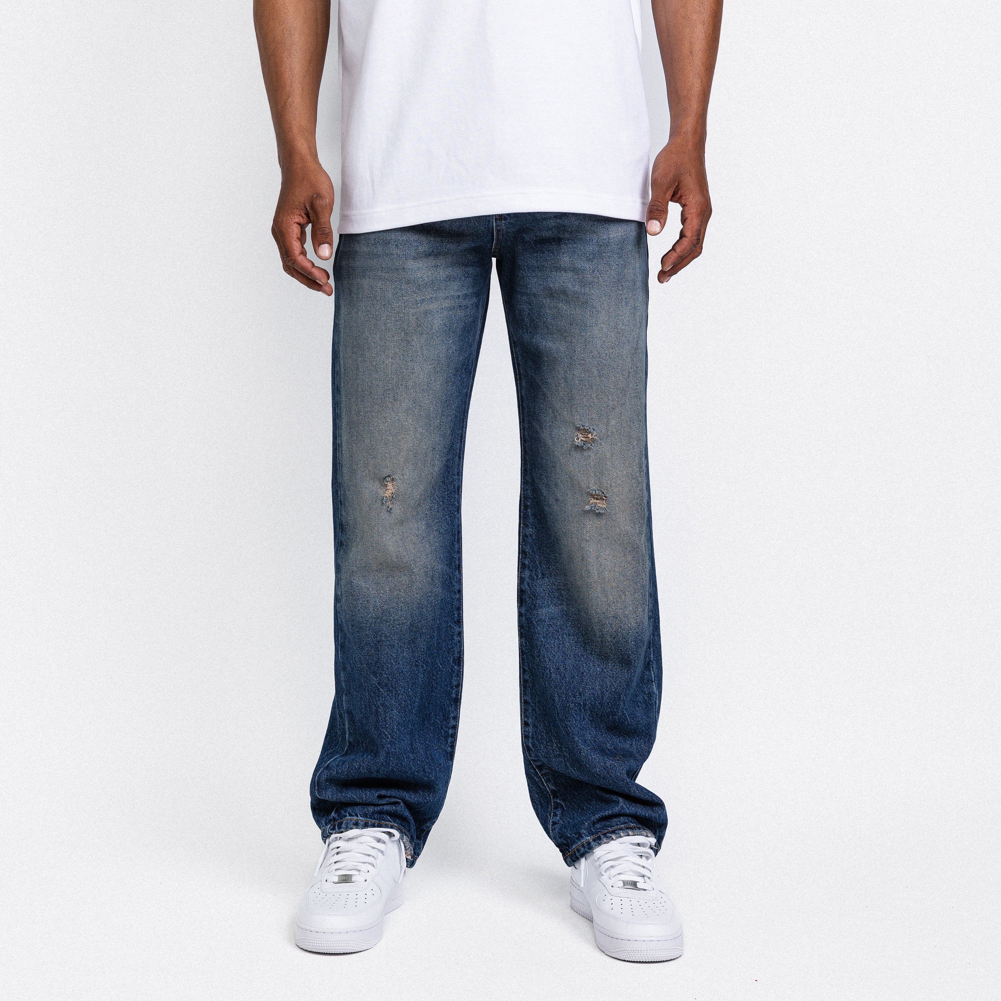 Sand Washed Straight Leg Jeans