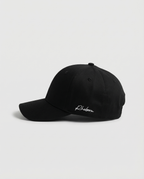 Handwritten Logo Nylon Baseball Cap in Black