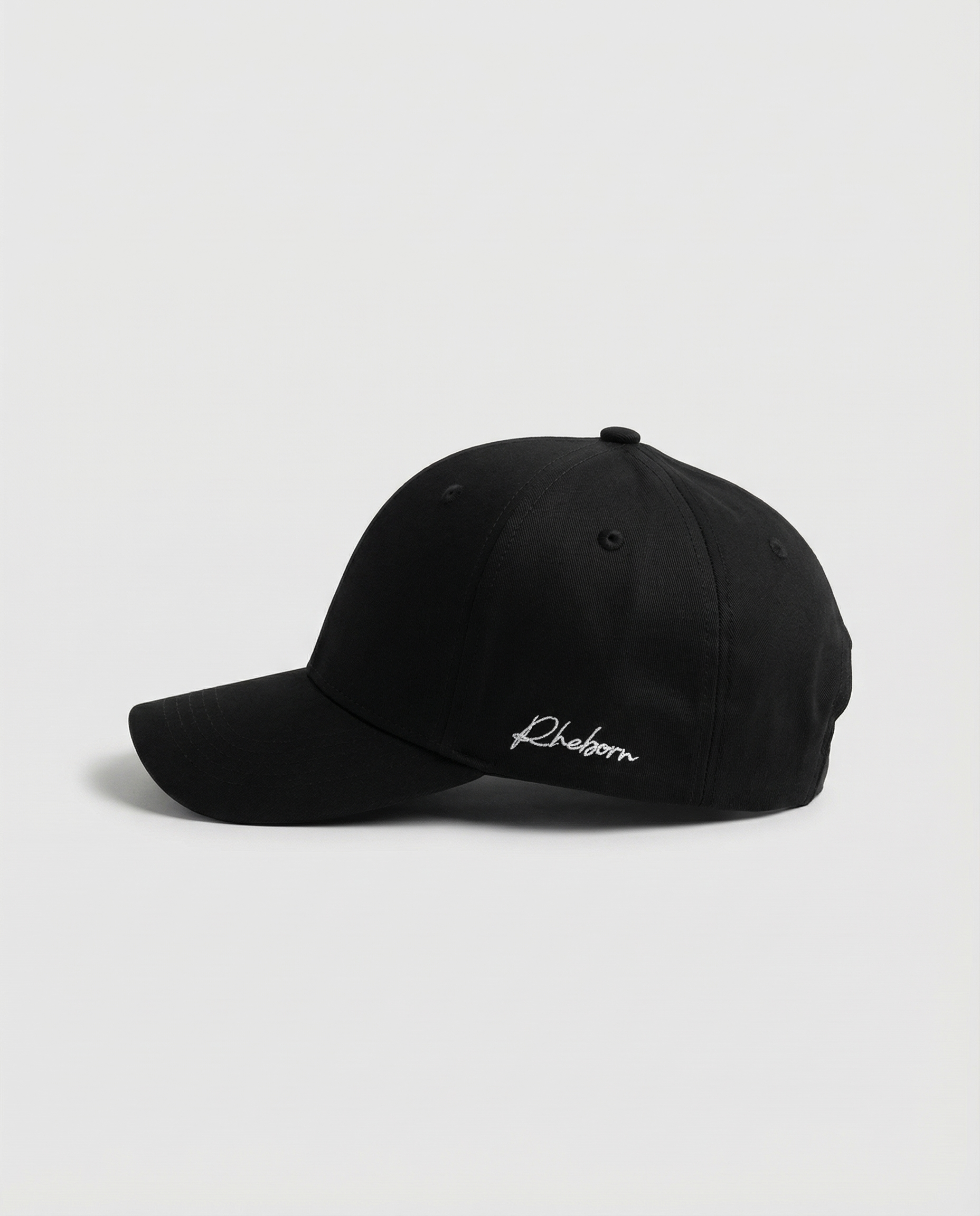 Handwritten Logo Nylon Baseball Cap in Black