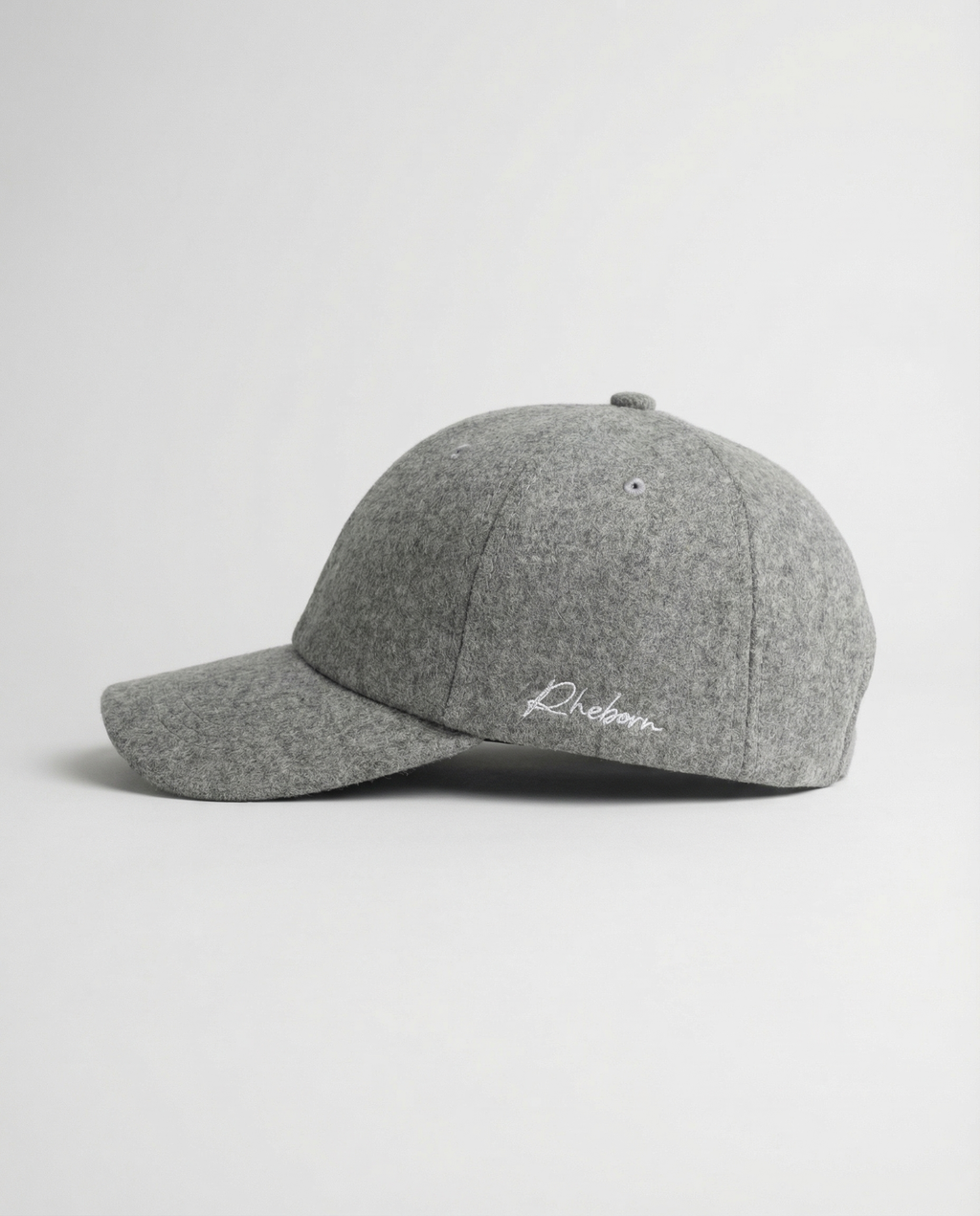 Handwritten logo wool baseball cap in grey
