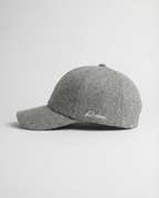 Handwritten logo wool baseball cap in grey