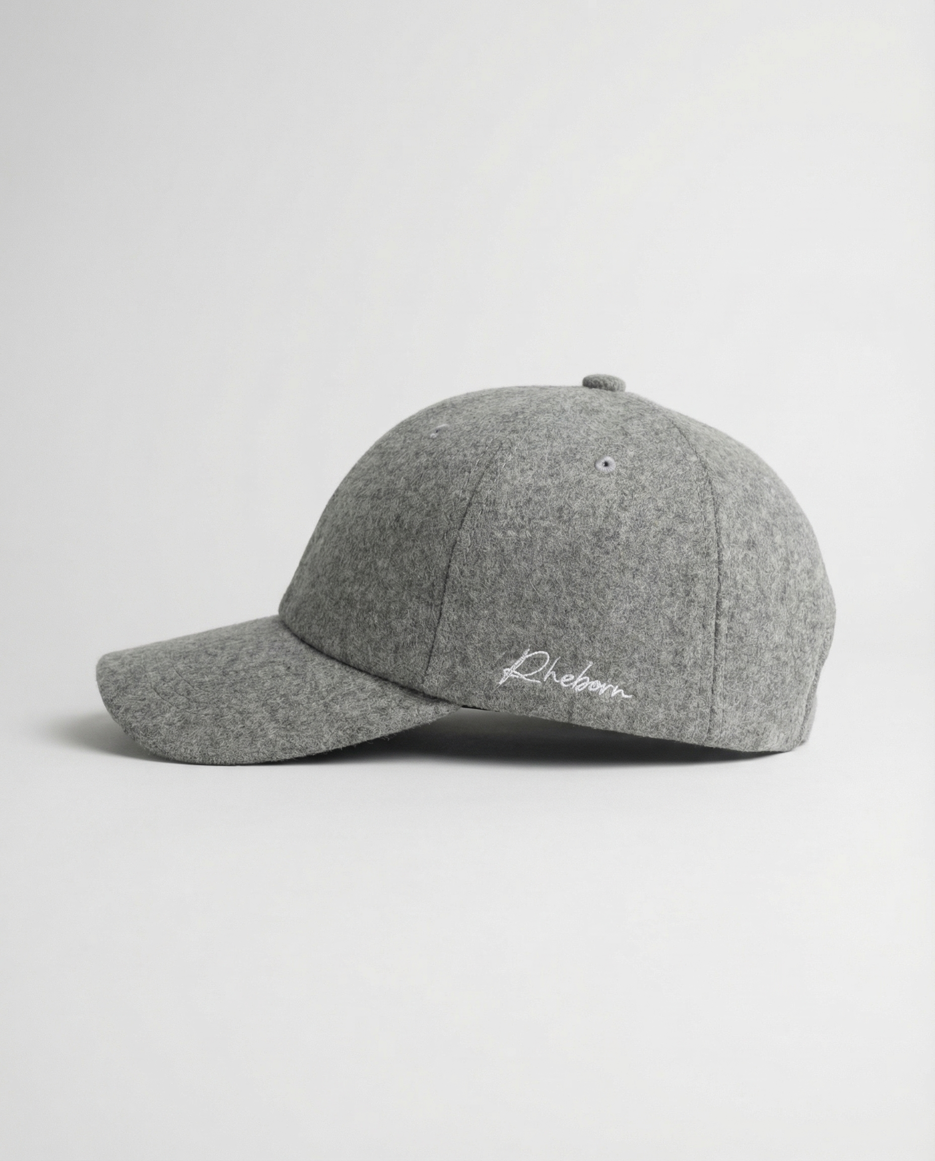 Handwritten logo wool baseball cap in grey