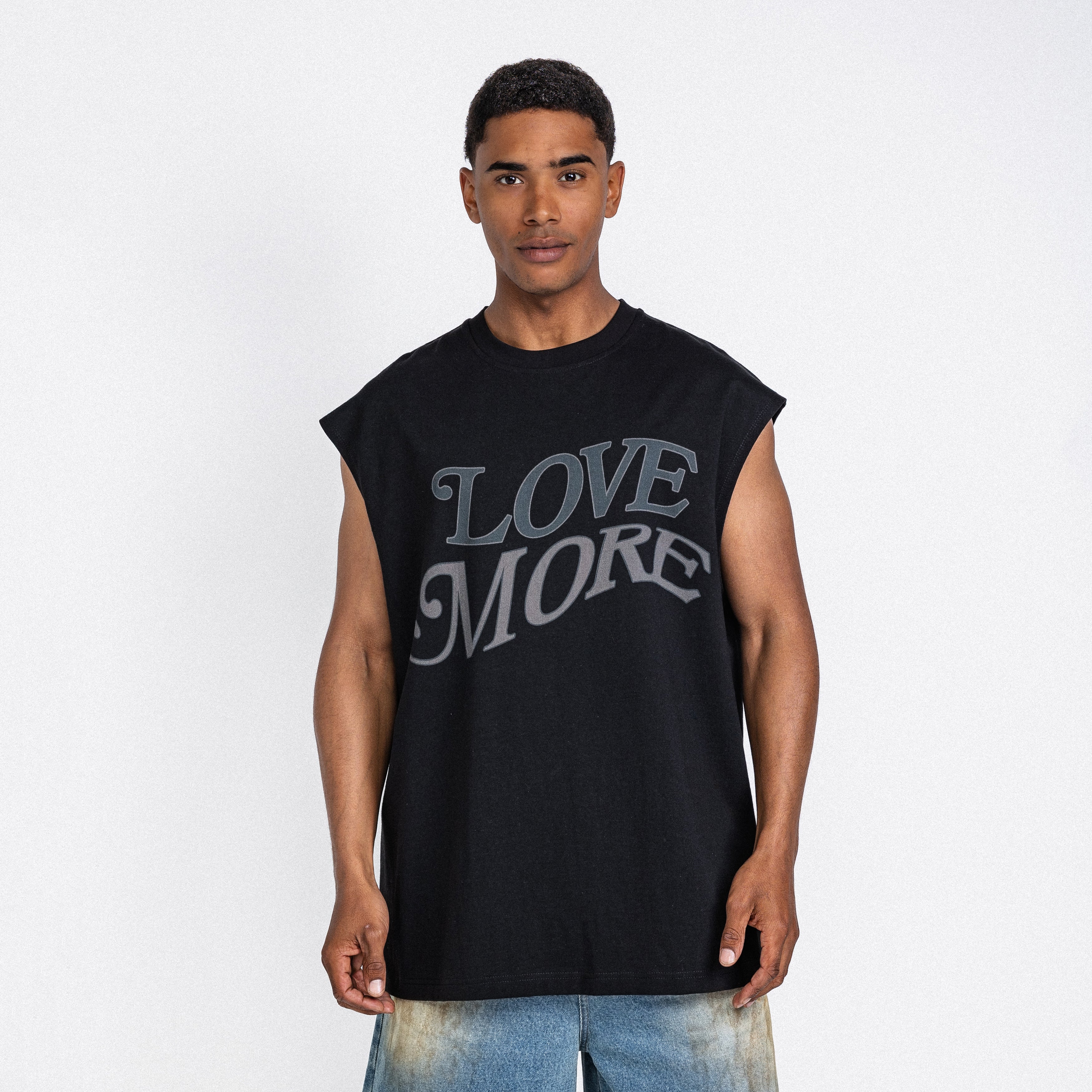 Love More Sleeveless Tee Black