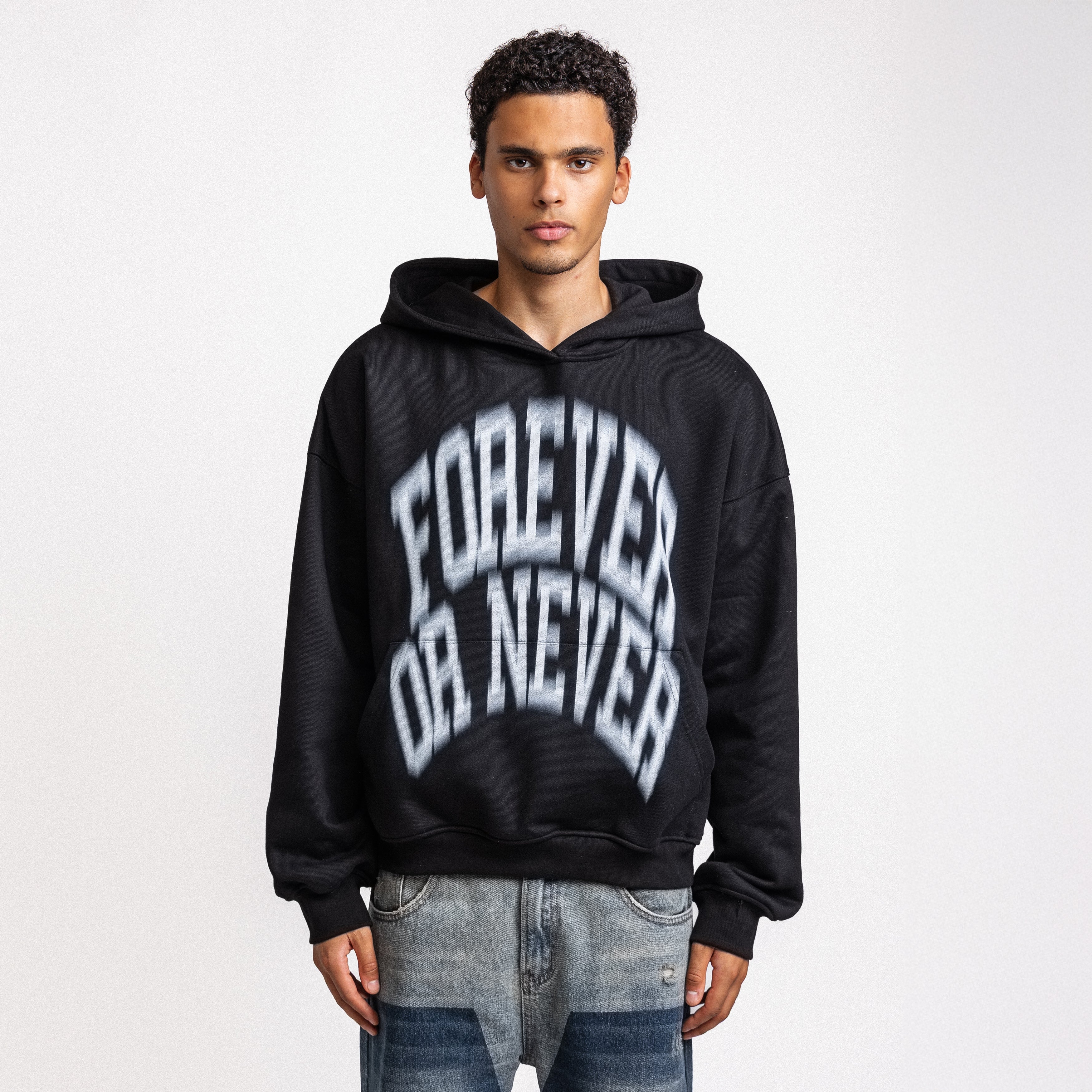 Blurry Forever or Never Hoodie Black