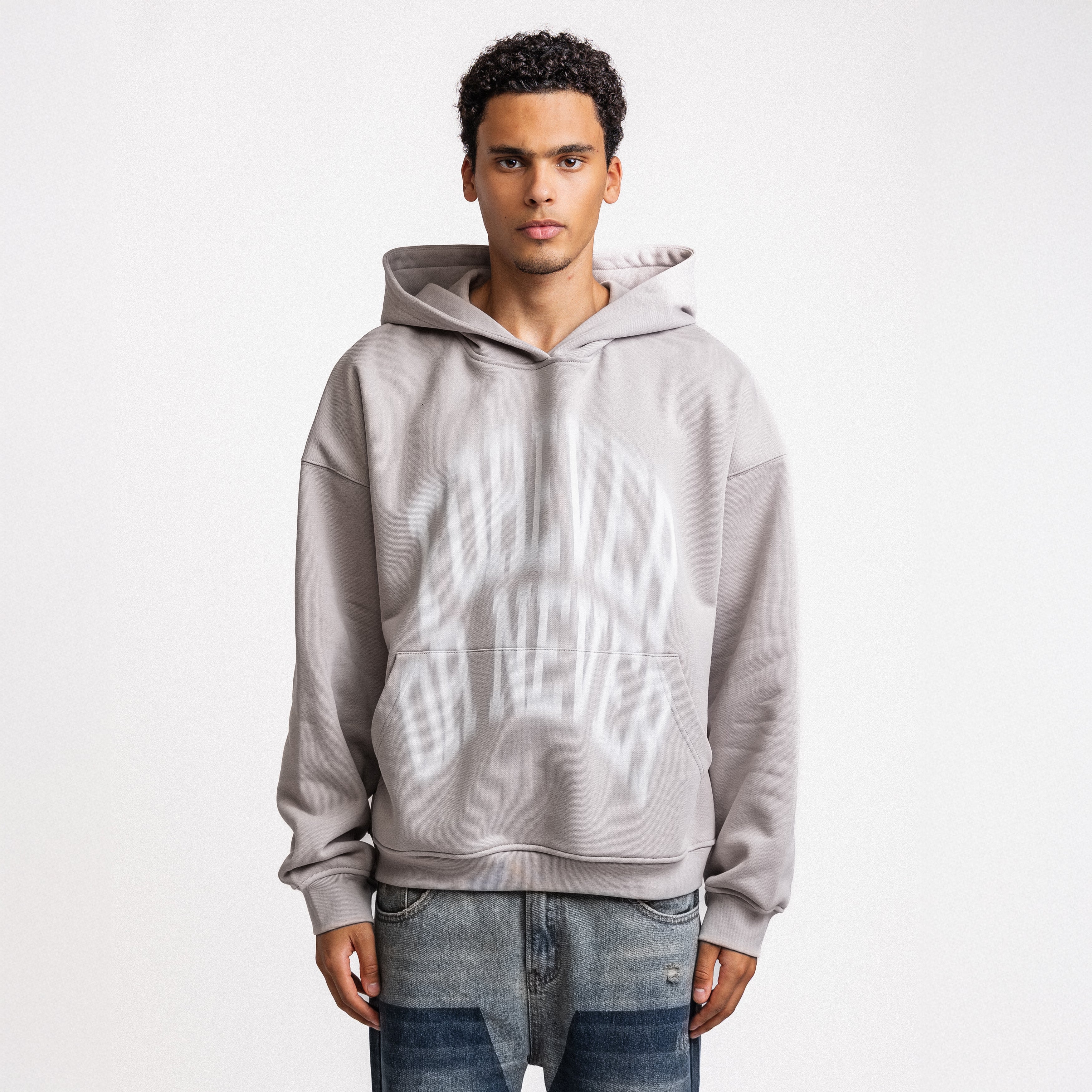 BLURRY FOREVER OR NEVER HOODIE GREY