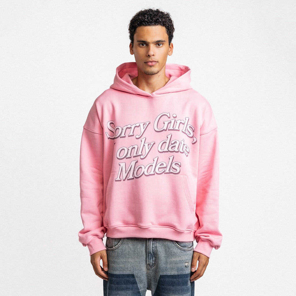 I Only Date Models Hoodie Pink