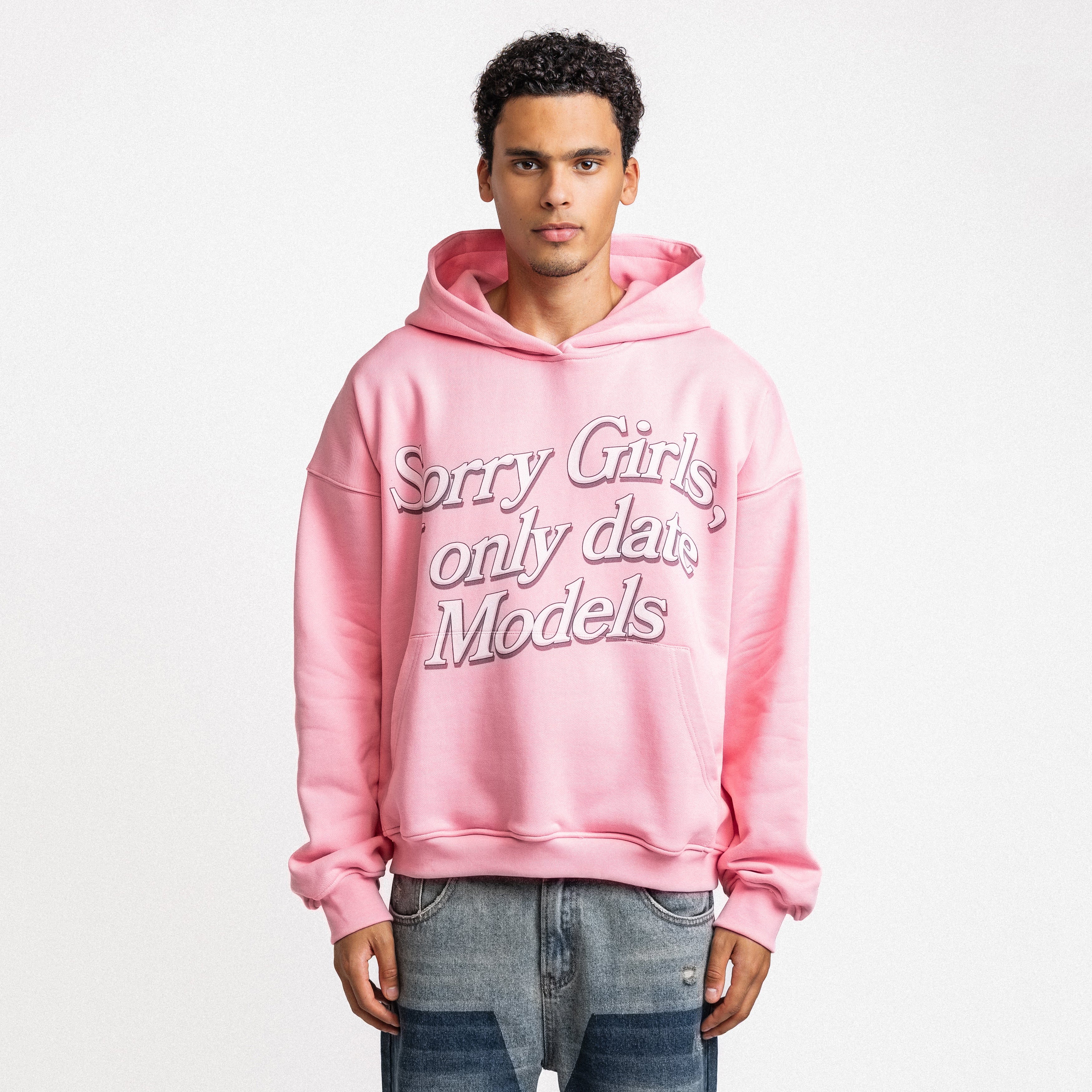 I Only Date Models Hoodie Pink