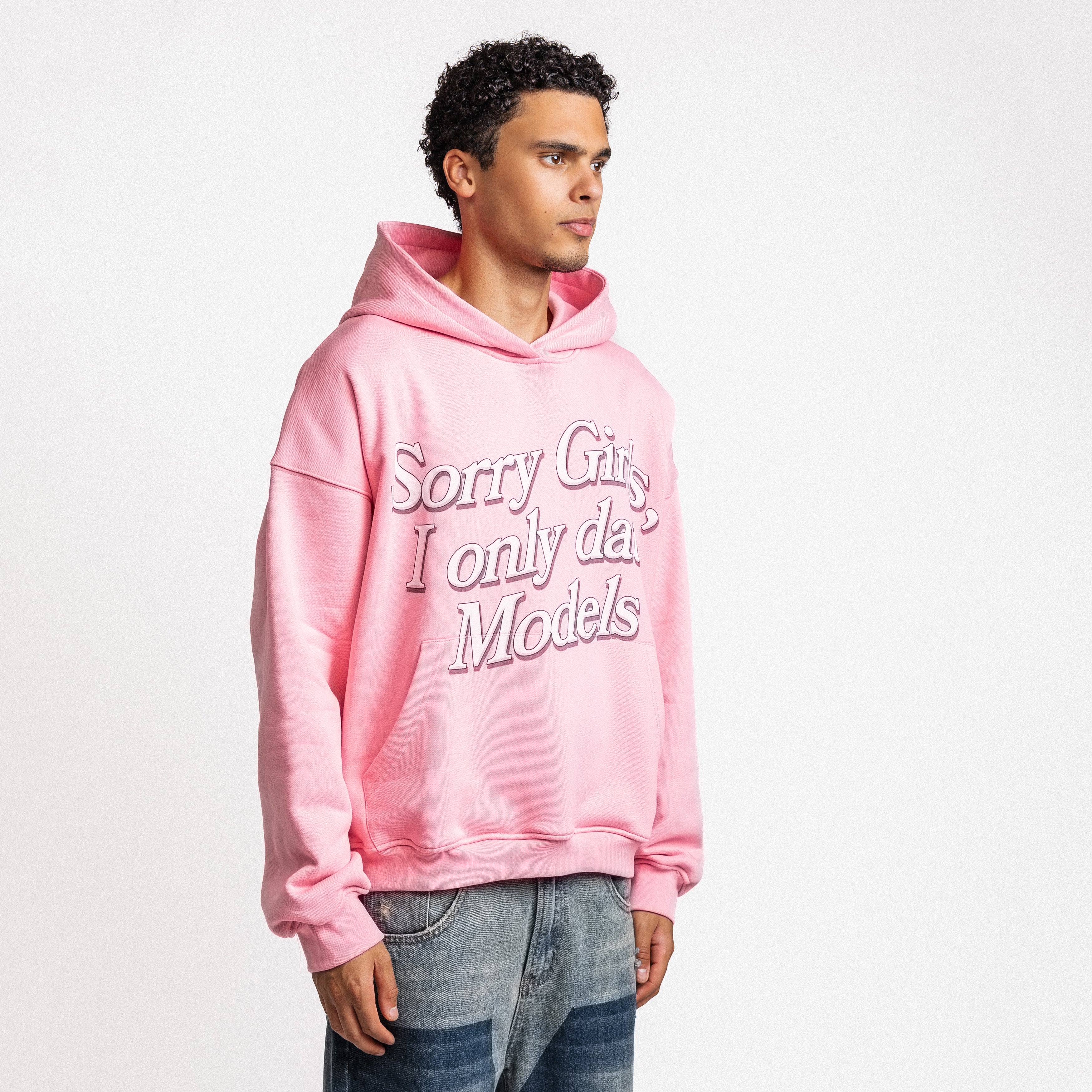 I Only Date Models Hoodie Pink