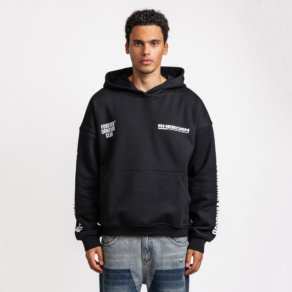 FOREVER OR NEVER CLUB HOODIE BLACK