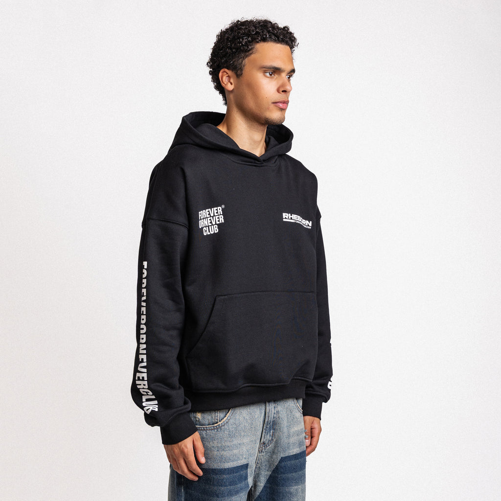 FOREVER OR NEVER CLUB HOODIE BLACK