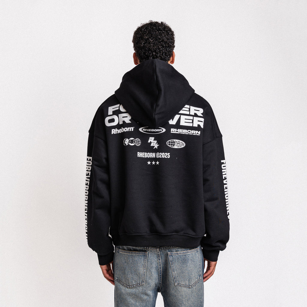 FOREVER OR NEVER CLUB HOODIE BLACK