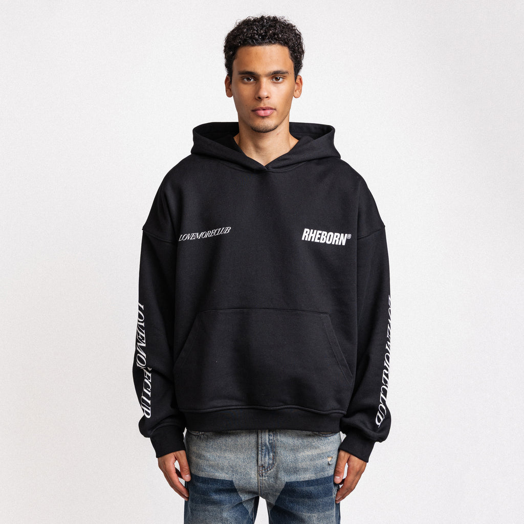 Love more club hoodie Black