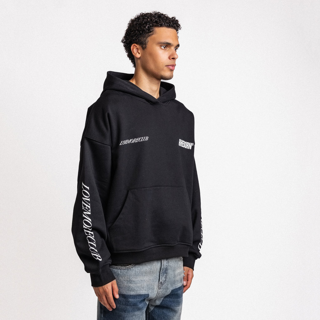 Love more club hoodie Black
