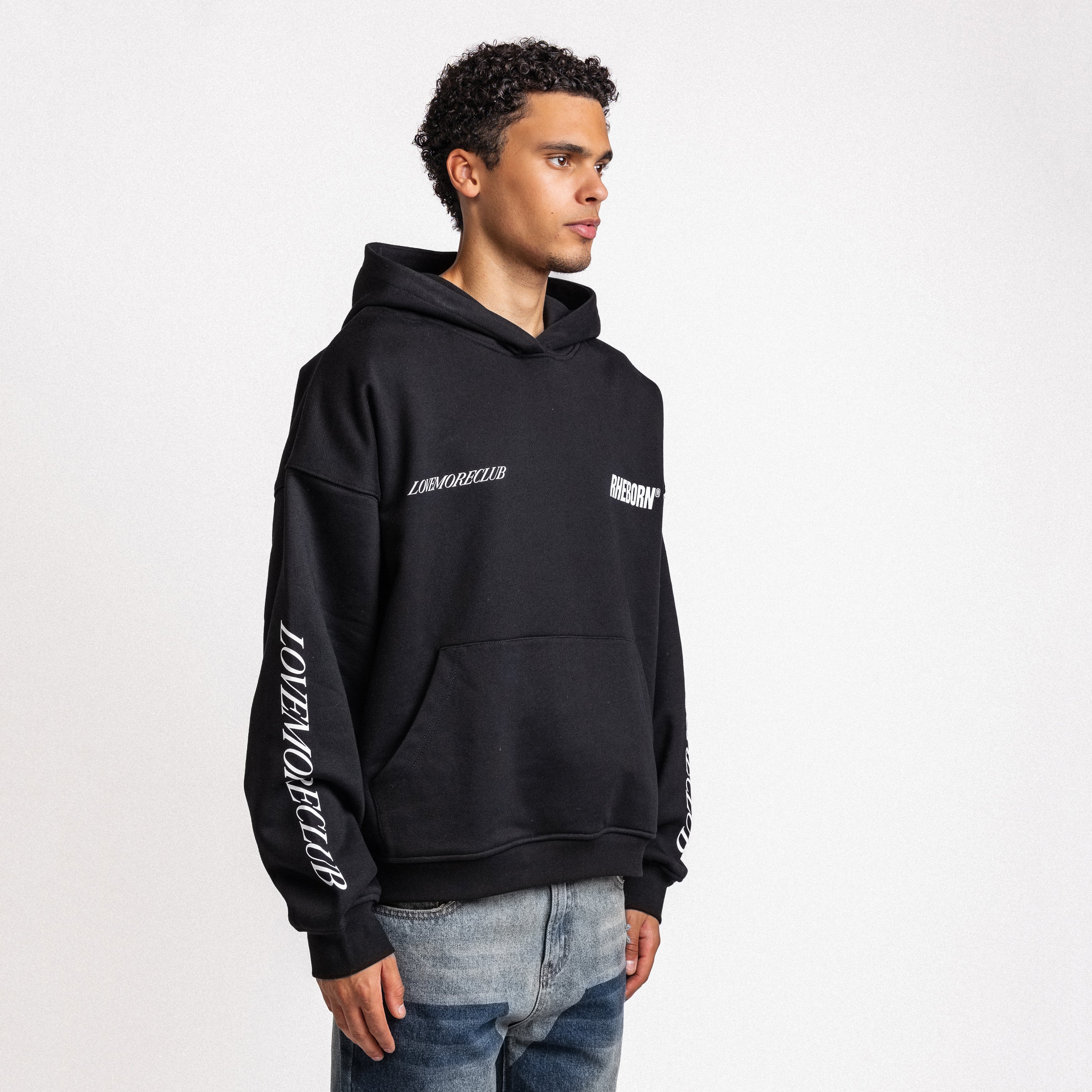 Love more club hoodie Black