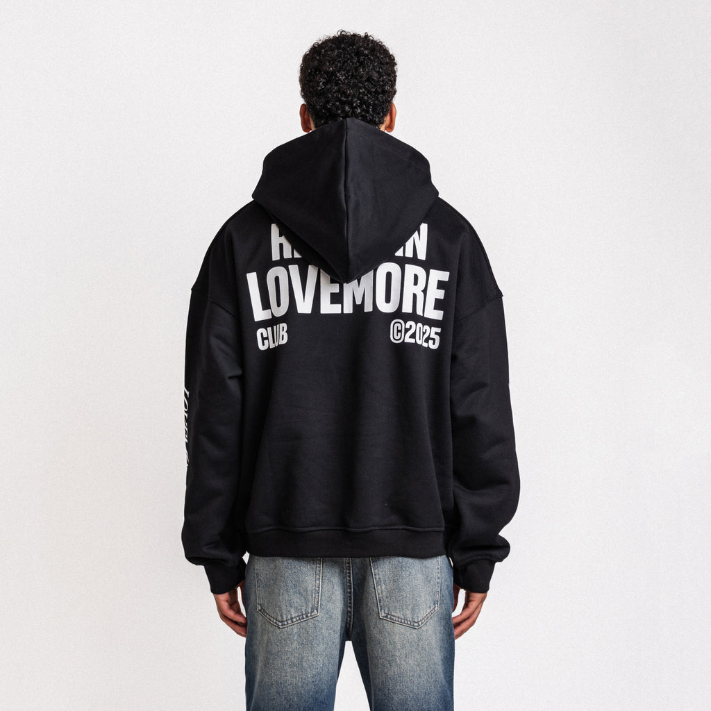 Love more club hoodie Black