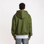 LOVE MORE ZIP-UP HOODIE ARMY GREEN