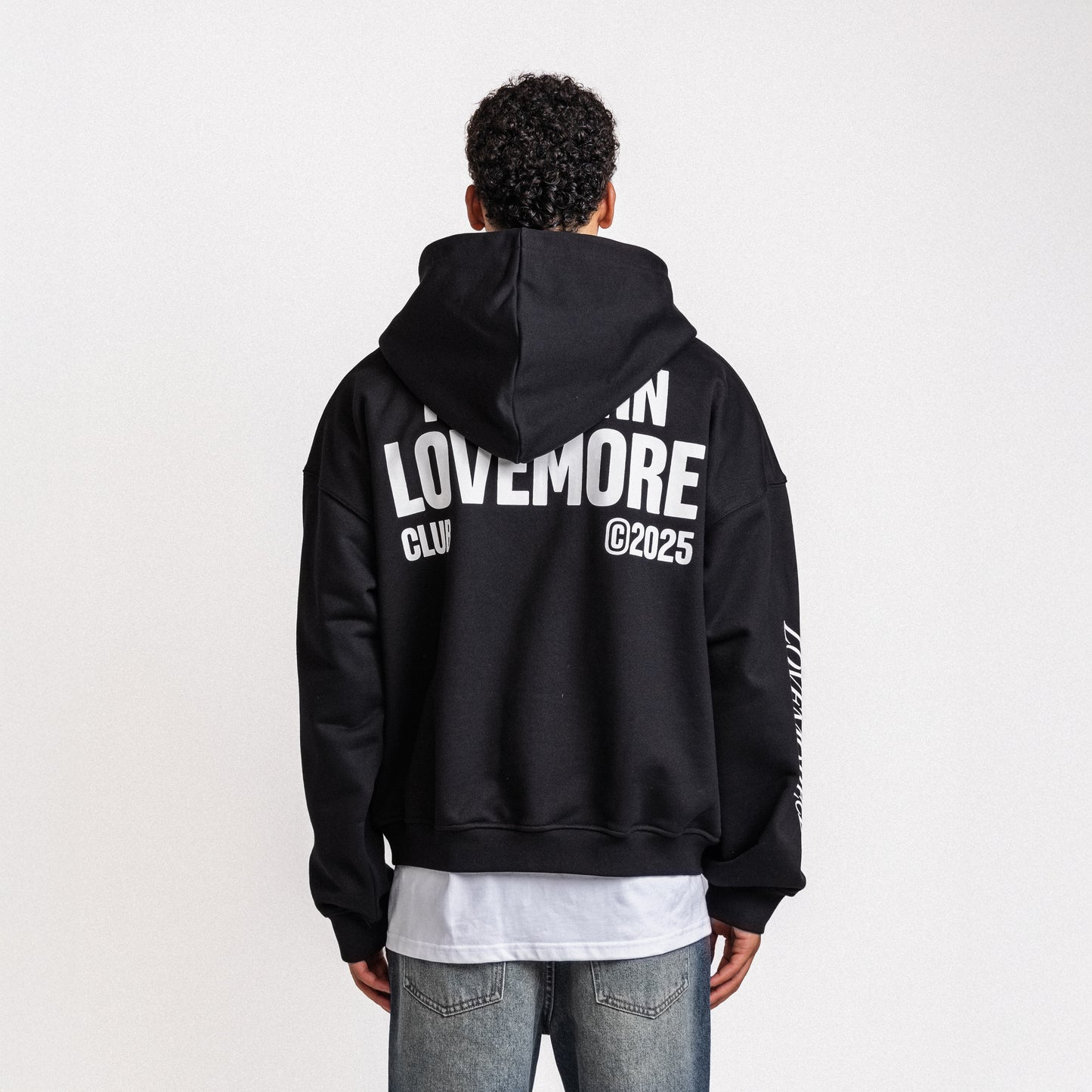 LOVE MORE CLUB  ZIP-UP HOODIE BLACK (PRE ORDER)