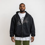 Love More zip-up hoodie vintage black