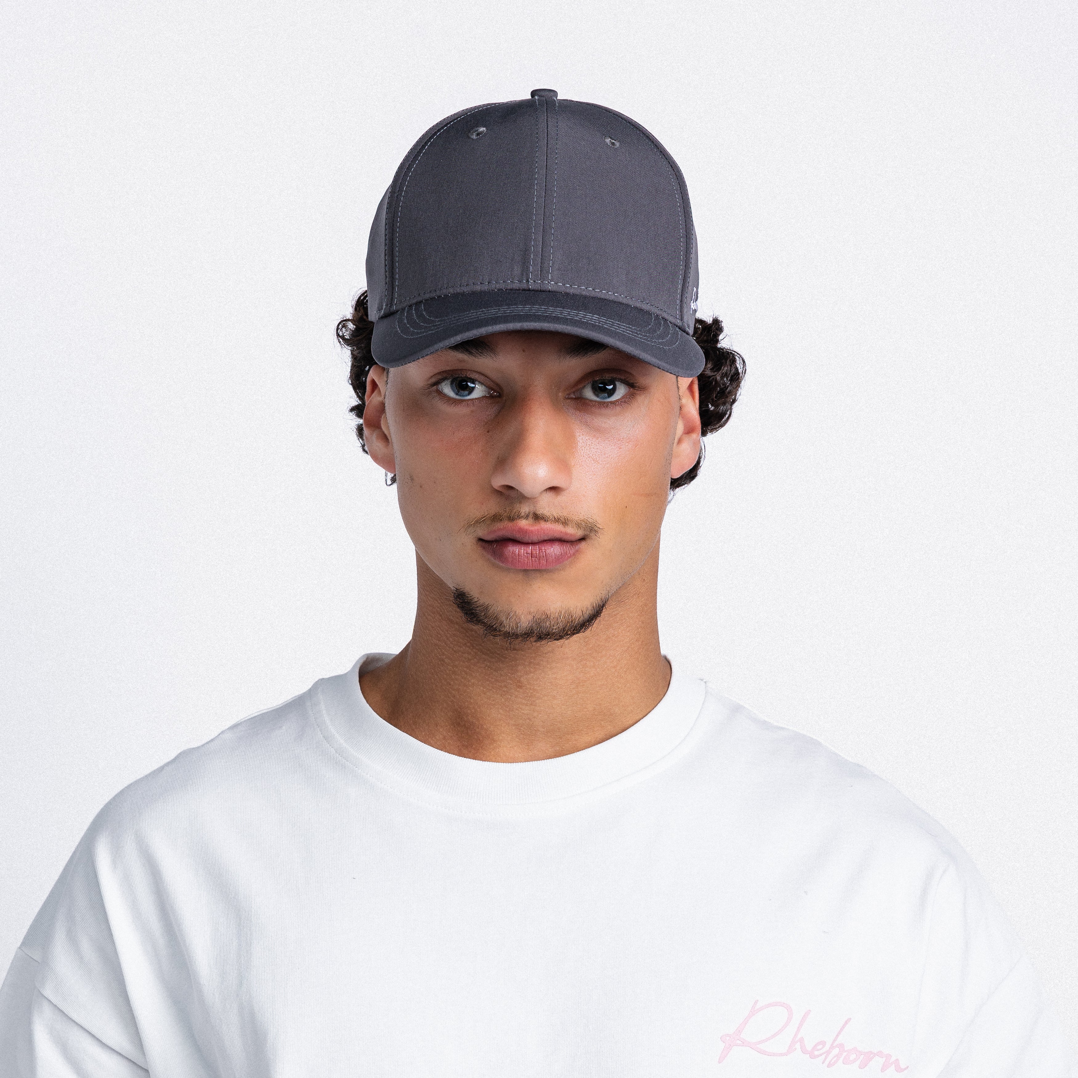 Handwritten Logo Nylon Baseball Cap in Dark Grey (PRE ORDER)