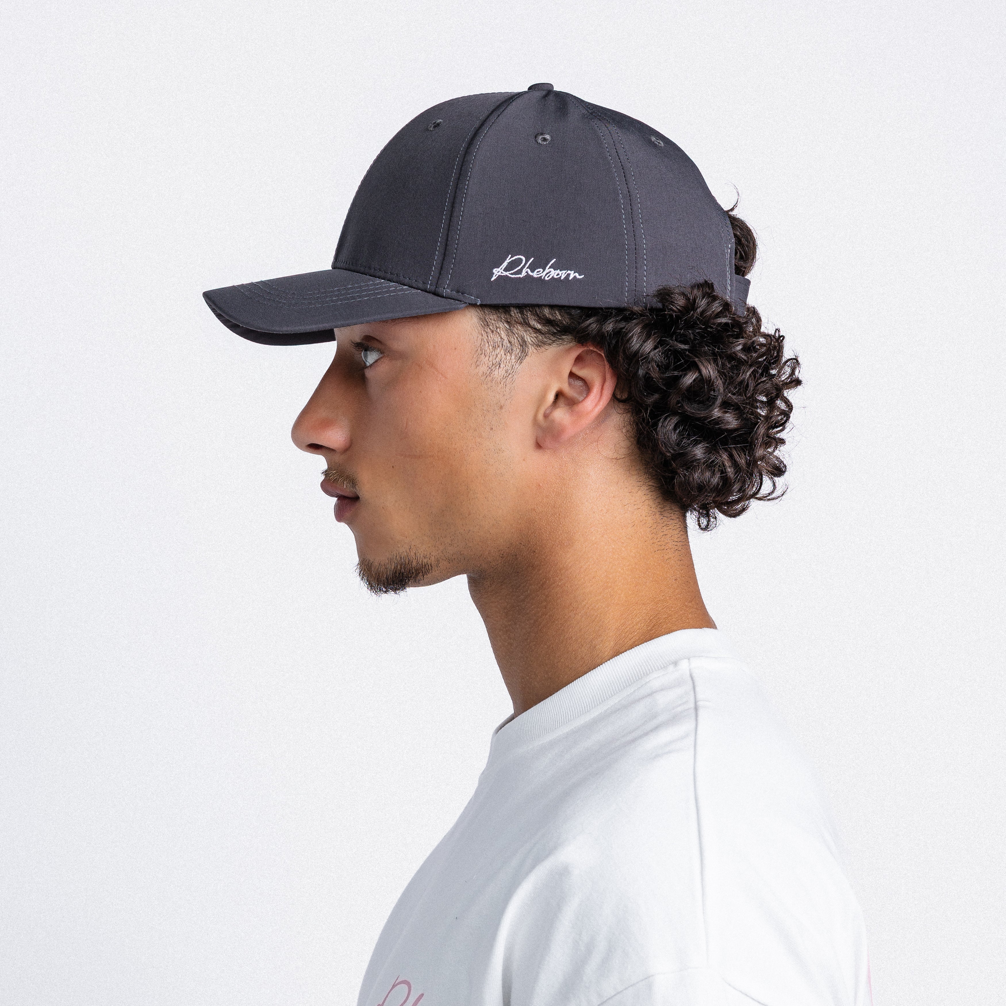 Handwritten Logo Nylon Baseball Cap in Dark Grey (PRE ORDER)