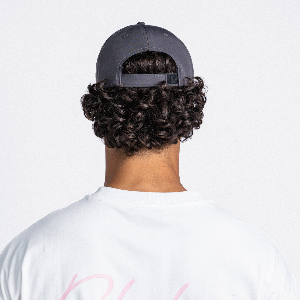 Handwritten Logo Nylon Baseball Cap in Dark Grey (PRE ORDER)