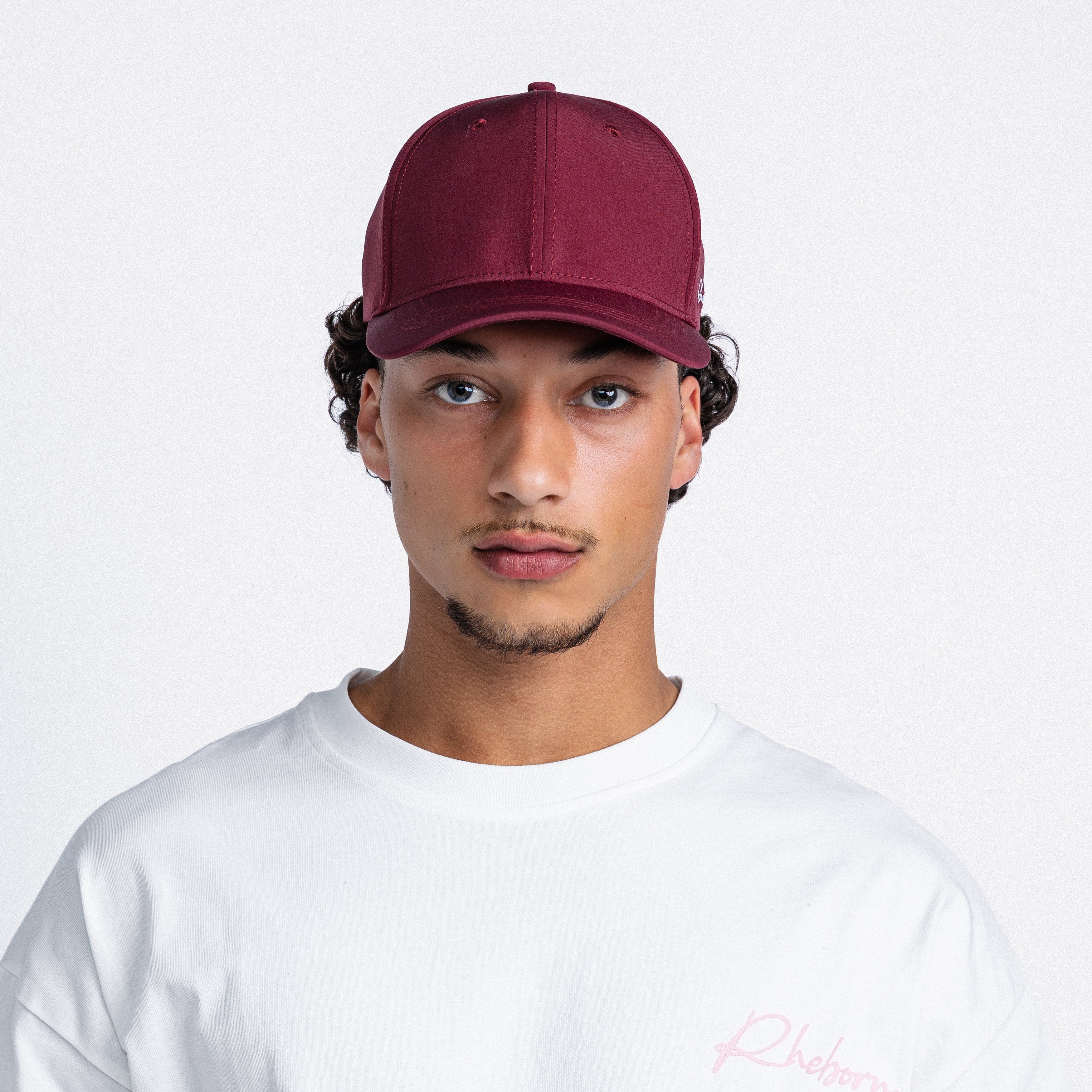 Handwritten Logo Nylon Baseball Cap in Burgundy (PRE ORDER)