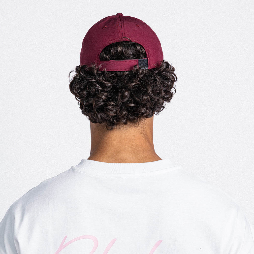 Handwritten Logo Nylon Baseball Cap in Burgundy (PRE ORDER)