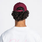 Handwritten Logo Nylon Baseball Cap in Burgundy (PRE ORDER)