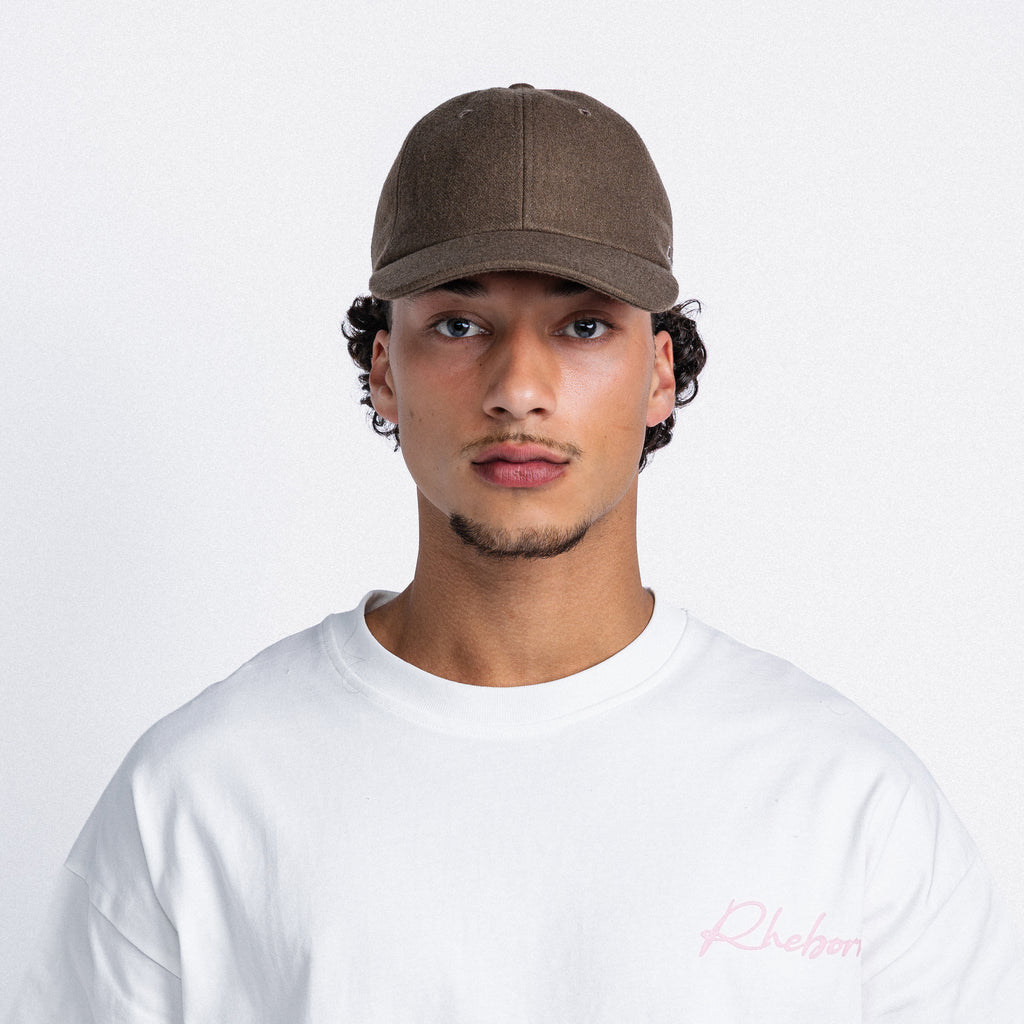 Handwritten logo wool baseball cap in Brown (PRE ORDER)