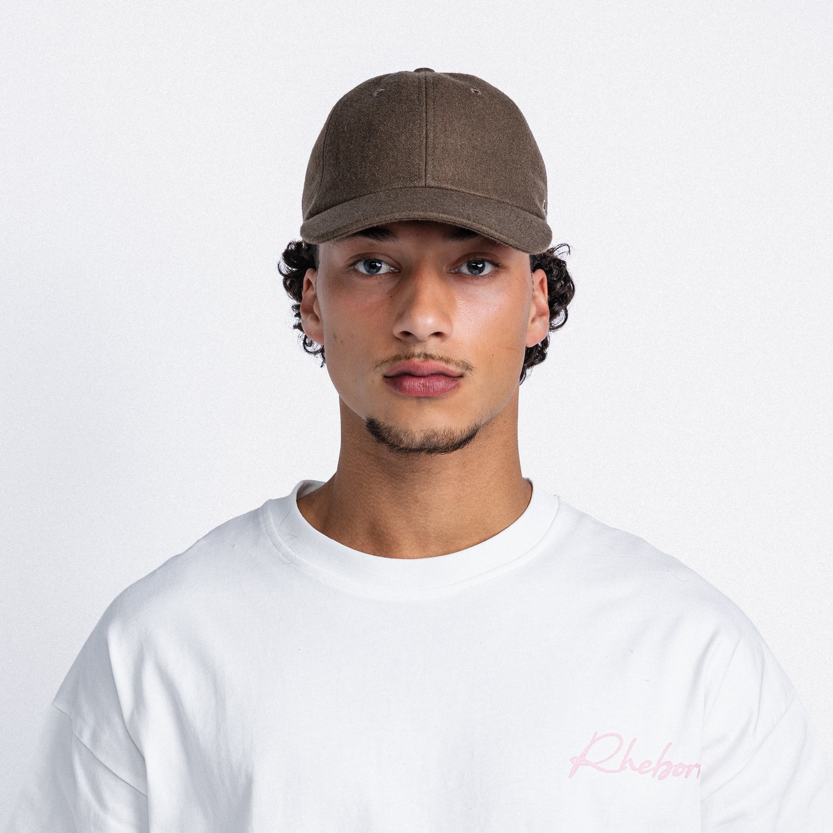 Handwritten logo wool baseball cap in Brown (PRE ORDER)