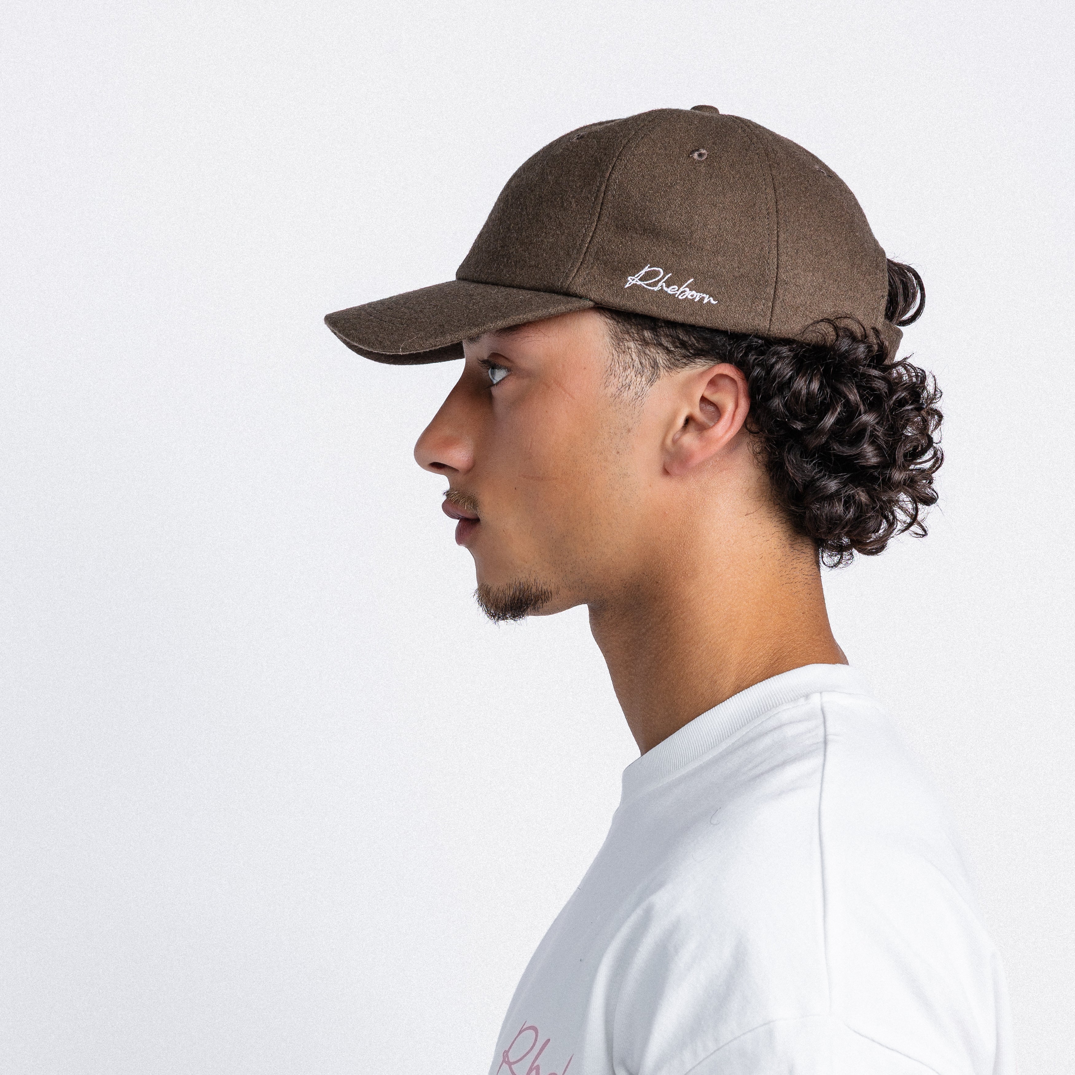 Handwritten logo wool baseball cap in Brown (PRE ORDER)