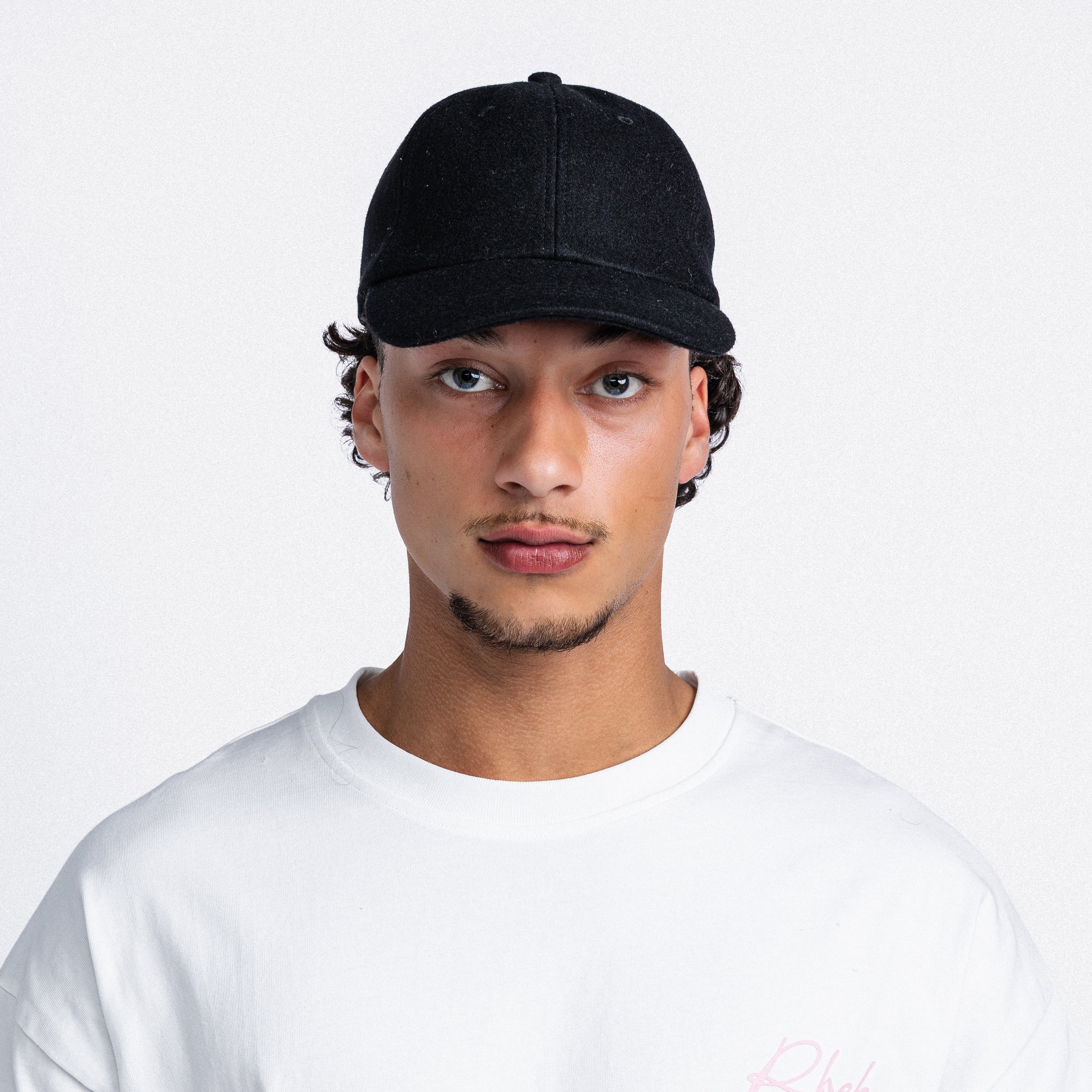Handwritten logo wool baseball cap in Black (PRE ORDER)