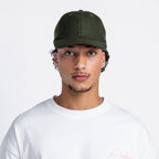 Handwritten Logo wool Baseball Cap In Dark Green (PRE ORDER)
